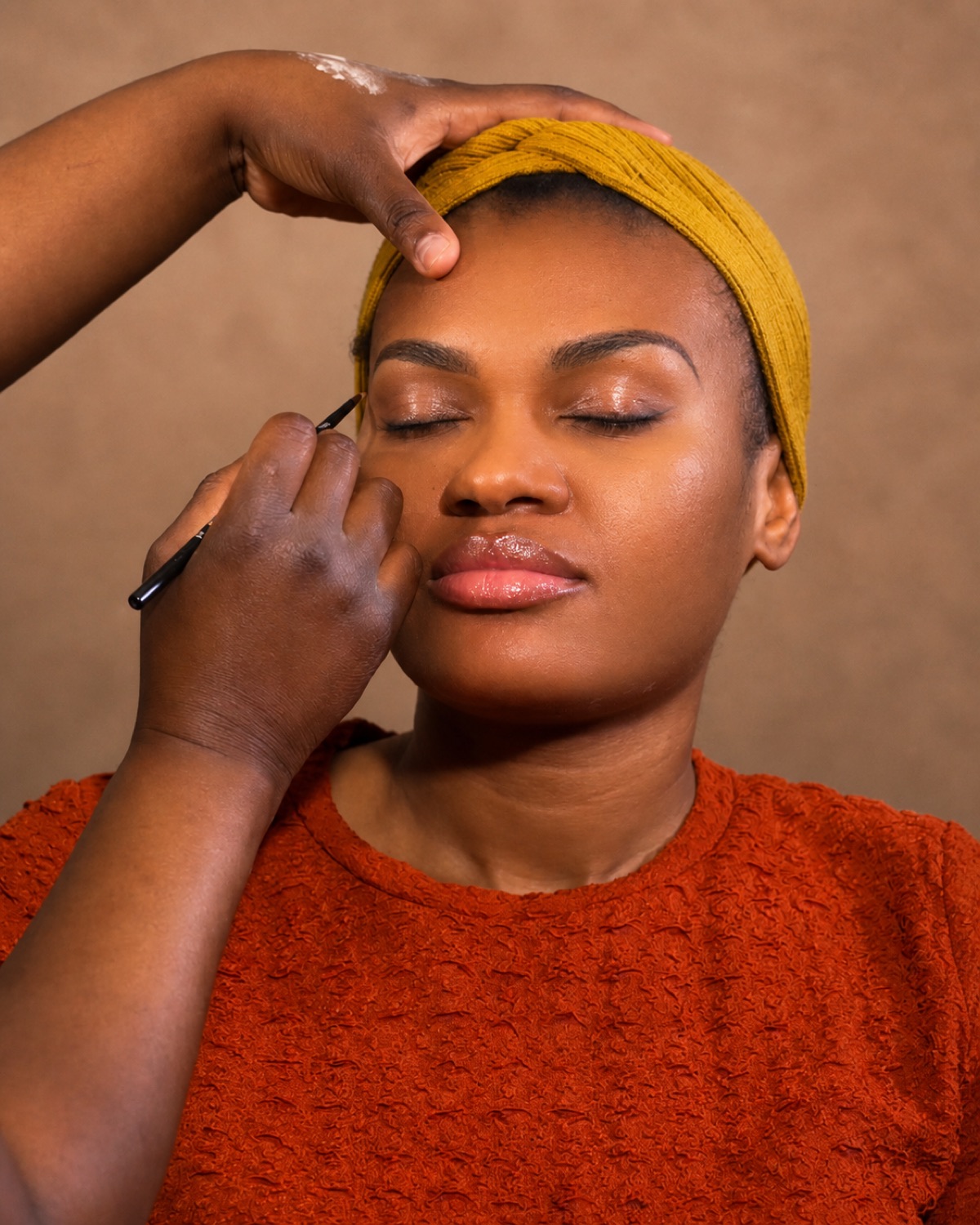 Glam by Cella client makeup detail